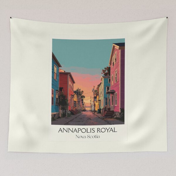 Item preview, Annapolis Royal Nova Scotia | Historic Town Street Scene Art designed and sold by TuncGK.