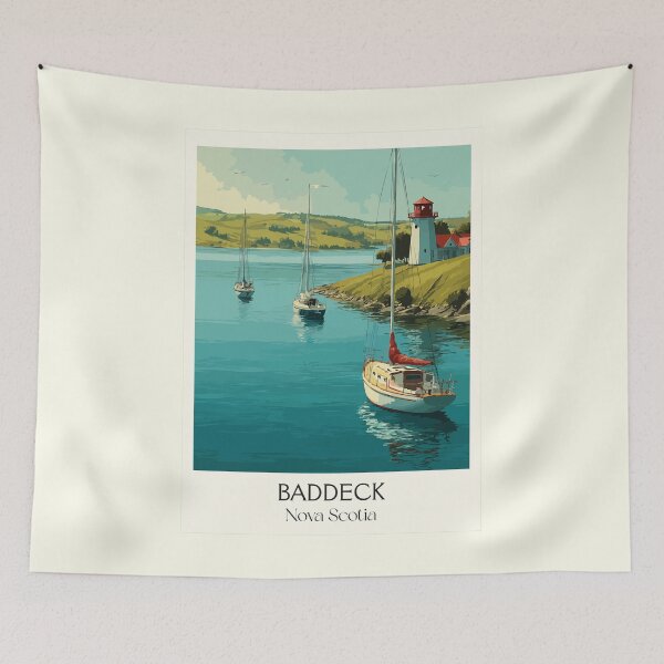 Item preview, Baddeck Nova Scotia | Bras d'Or Lake Sailing Harbour Art designed and sold by TuncGK.