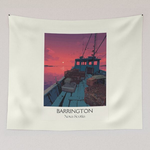 Item preview, Barrington Nova Scotia | Lobster Fishing Boat Sunset Art designed and sold by TuncGK.