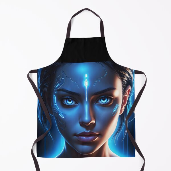 Item preview, Kinetic Blue Woman – Vibrant Portrait with Blue Eyes and Light designed and sold by EmeraldeaArt.