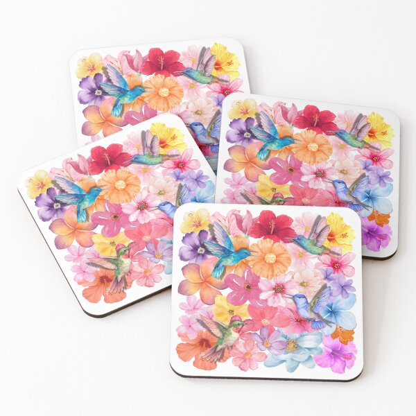 Item preview, Hummingbirds with floral background designed and sold by Karitza Daniela.