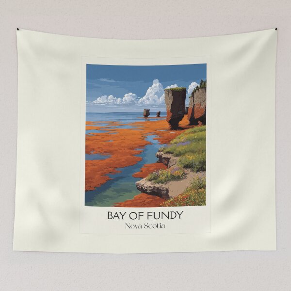 Item preview, Bay of Fundy Nova Scotia | Highest Tides Scenery Art Print designed and sold by TuncGK.