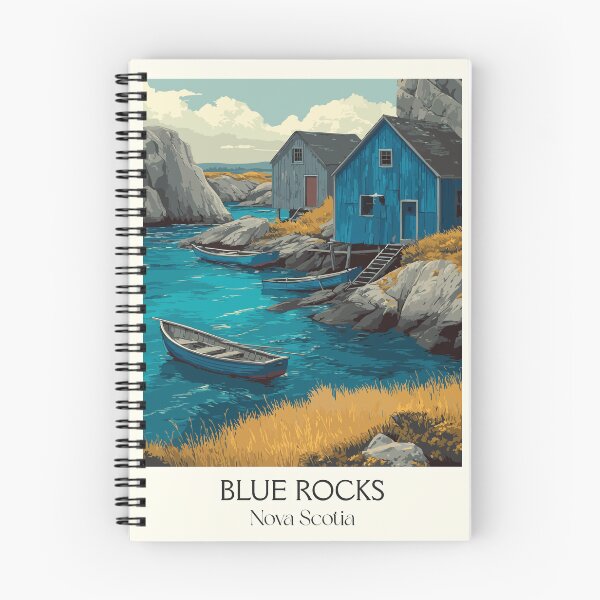 Item preview, Blue Rocks Nova Scotia | Quaint Fishing Hamlet Art Print designed and sold by TuncGK.