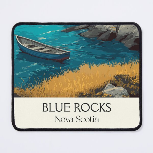 Item preview, Blue Rocks Nova Scotia | Quaint Fishing Hamlet Art Print designed and sold by TuncGK.