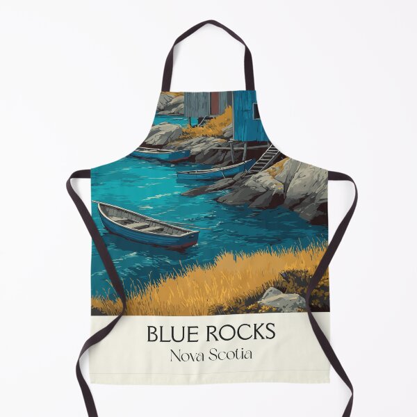 Item preview, Blue Rocks Nova Scotia | Quaint Fishing Hamlet Art Print designed and sold by TuncGK.