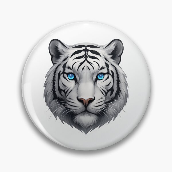 Artikelvorschau, Weißer Tigerkopf mit blauen Augen entworfen und verkauft von KnlDsgn.
