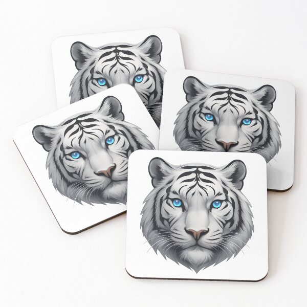 Item preview, White tiger head with blue eyes designed and sold by KnlDsgn.