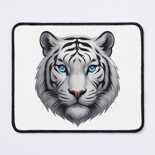Item preview, White tiger head with blue eyes designed and sold by KnlDsgn.