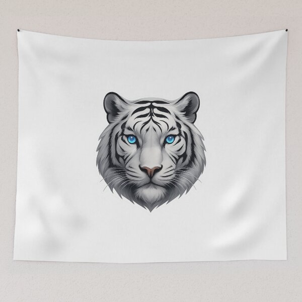Item preview, White tiger head with blue eyes designed and sold by KnlDsgn.
