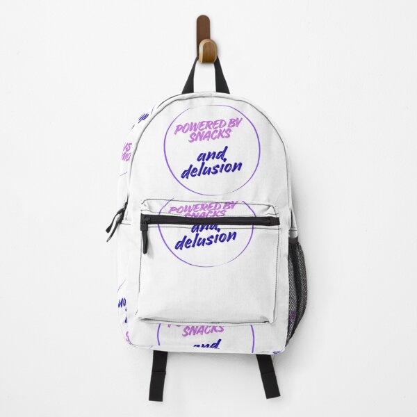 Item preview, Powered by Snacks and Delusion Quote pink designed and sold by SloganSauce.