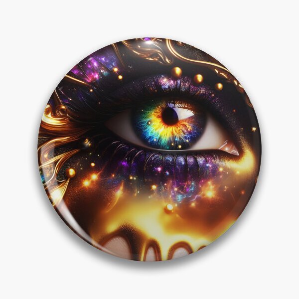 Item preview, Golden Tear Fae – Rainbow Iris Fantasy Portrait designed and sold by EmeraldeaArt.