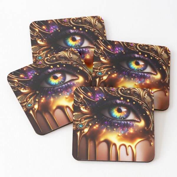 Item preview, Golden Tear Fae – Rainbow Iris Fantasy Portrait designed and sold by EmeraldeaArt.