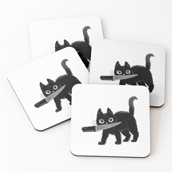 Item preview, Black Cat Holding Knife Cute but Dangerous designed and sold by TeeARTHY.