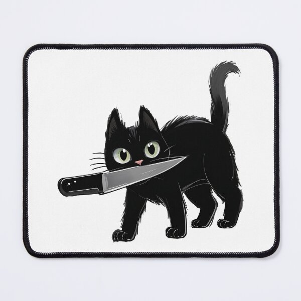Item preview, Black Cat Holding Knife Cute but Dangerous designed and sold by TeeARTHY.