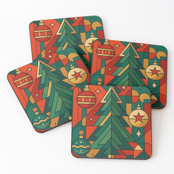 Item preview, Art Deco Christmas Tree: Festive and Geometric Mosaic designed and sold by JonelleTshirts.