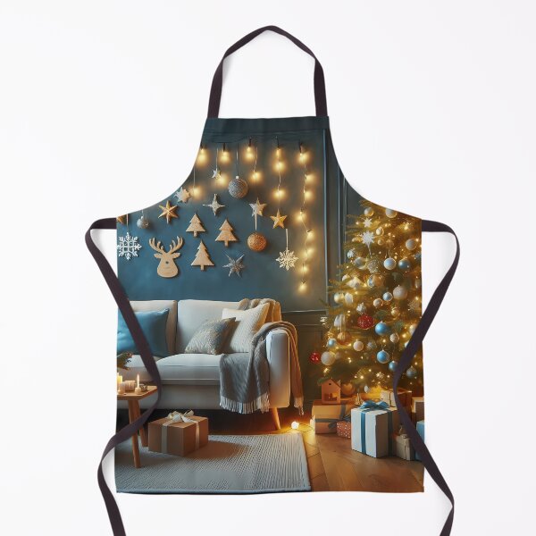 Item preview, A cozy living room adorned with a Christmas tree, twinkling lights, and festive decorations designed and sold by homydesign.
