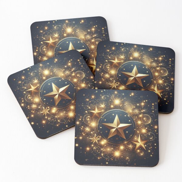 Item preview, Golden stars sparkle on a dark blue background designed and sold by homydesign.
