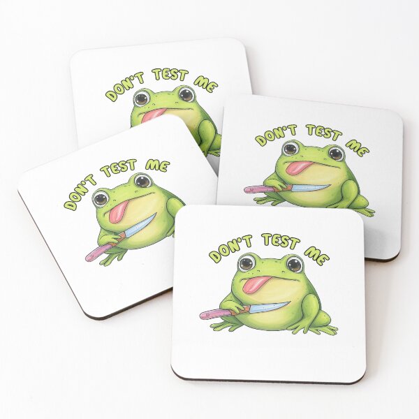 Item preview, Angry Frog Don't Test Me with Knife designed and sold by TeeARTHY.