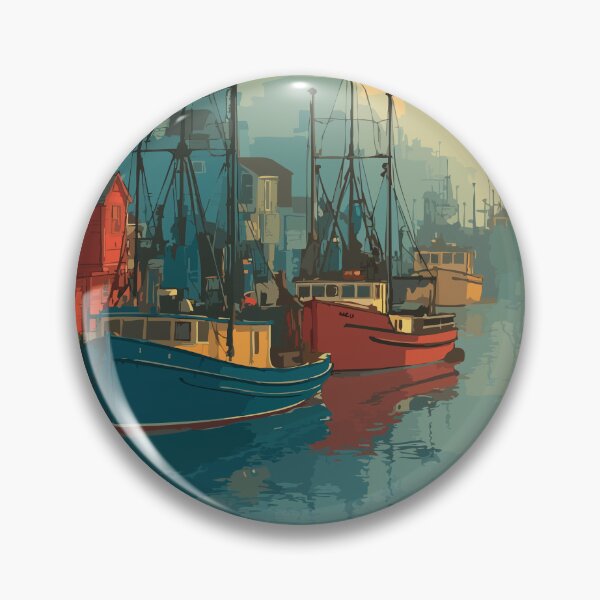 Item preview, Digby Nova Scotia | Scallop Fleet Harbour Art Print designed and sold by TuncGK.