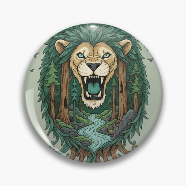 Item preview, Spirit of the Wild Nature's Echo - Majestic Forest Lion Art designed and sold by AwesomeBeyondLimits.