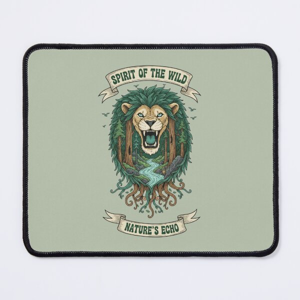 Item preview, Spirit of the Wild Nature's Echo - Majestic Forest Lion Art designed and sold by AwesomeBeyondLimits.