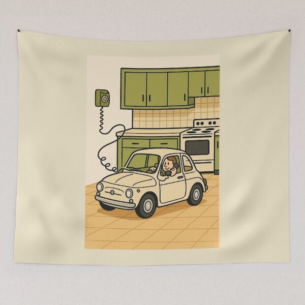 Item preview, Vintage Car Phone – Retro Humor Edition designed and sold by BROHLine Studio.