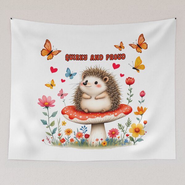 Item preview, Hedgehog Bees and Blooms Floral Mushroom designed and sold by TeeARTHY.