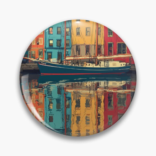 Item preview, Halifax Nova Scotia | Colourful Waterfront Reflection Art designed and sold by TuncGK.