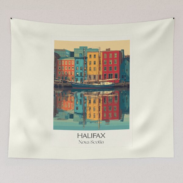 Item preview, Halifax Nova Scotia | Colourful Waterfront Reflection Art designed and sold by TuncGK.