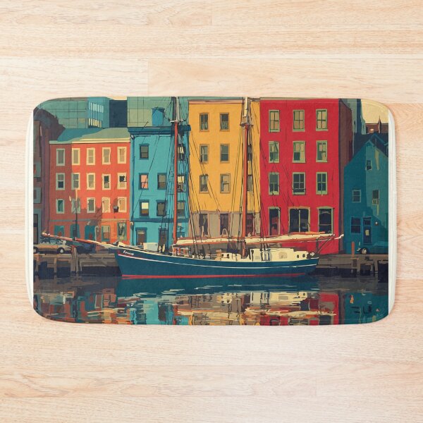 Item preview, Halifax Nova Scotia | Colourful Waterfront Reflection Art designed and sold by TuncGK.