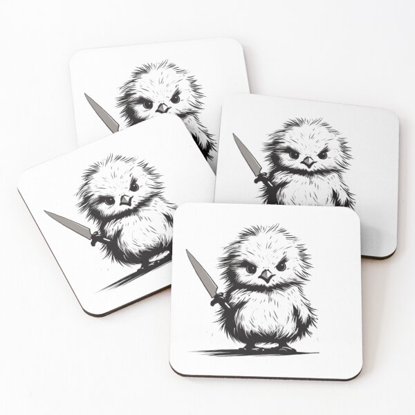 Item preview, Angry Cute Chick with Knife – Funny Dark Humor Cartoon designed and sold by AvanasShop.
