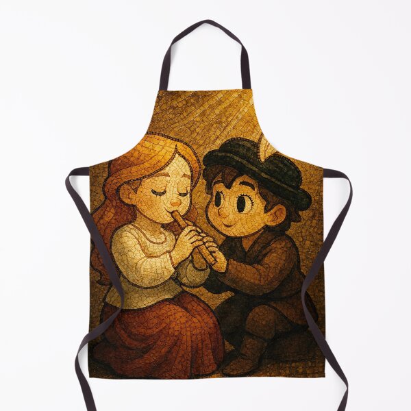 Item preview, Mosaic of Girl Playing Flute with Boy designed and sold by tarotstarostina.