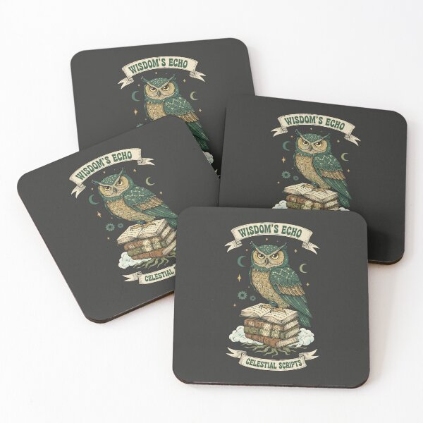 Item preview, Wisdom's Echo Celestial Scripts - Mystical Owl on Stack of Books designed and sold by AwesomeBeyondLimits.