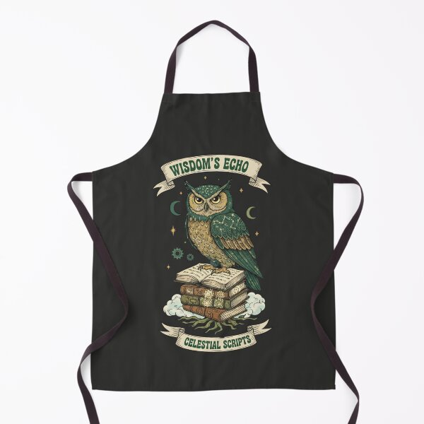 Item preview, Wisdom's Echo Celestial Scripts - Mystical Owl on Stack of Books designed and sold by AwesomeBeyondLimits.