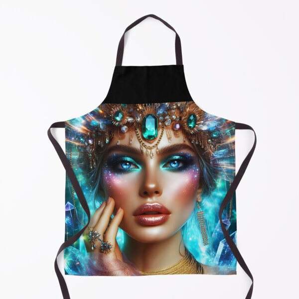 Item preview, Crystalline Divine – Gem and Crystal Adorned Female Portrait designed and sold by EmeraldeaArt.