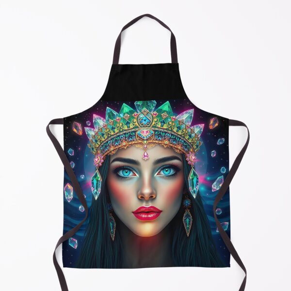 Item preview, Crystalline Good Witch – Floating Crystals and Gem Crown Portrait designed and sold by EmeraldeaArt.