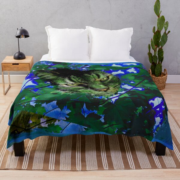 Item preview, AUTUMN TREE CAT IN SHADES OF BLUE, GREEN AND BROWN designed and sold by Most1234.