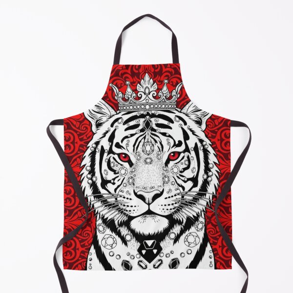 Aperçu de l'œuvre Tigre blanc orné de bijoux et baroque rouge créée et vendue par DesignsByPrnces.