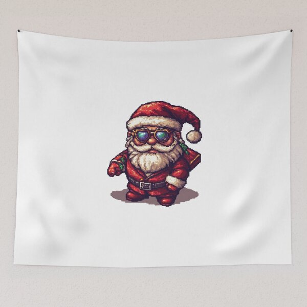 Item preview, Merry Christmas Santa Claus pixelate designed and sold by Bossy Box.