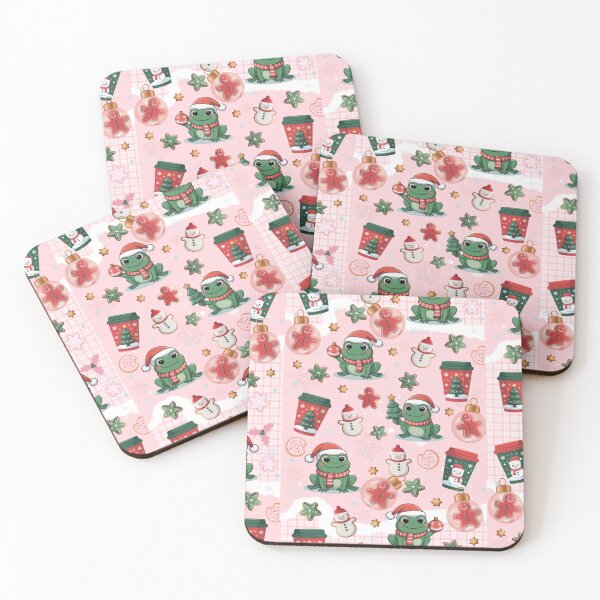 Item preview, Kawaii Frog Christmas Pattern | Cute Frog Santa Hat Pink Gingham Holiday Tee designed and sold by Sasikharn.