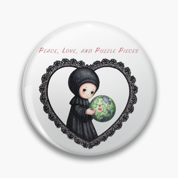 Item preview, Gothic kawaii monk holding Earth in heart frame designed and sold by olenapetol.