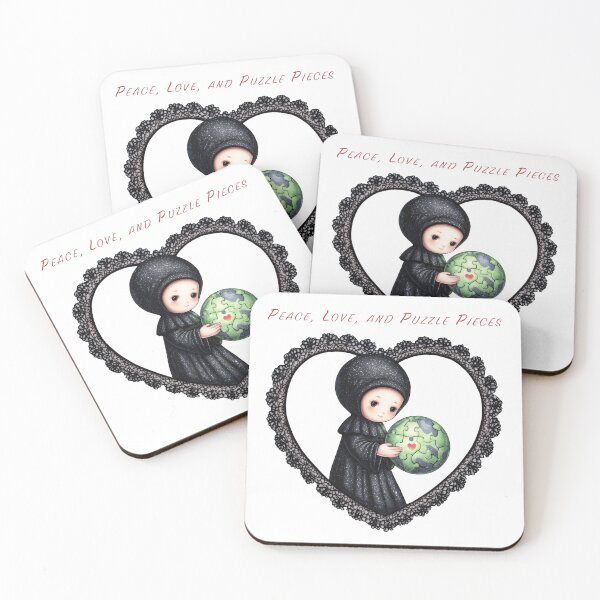 Item preview, Gothic kawaii monk holding Earth in heart frame designed and sold by olenapetol.