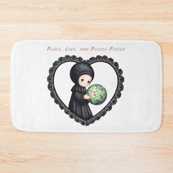 Item preview, Gothic kawaii monk holding Earth in heart frame designed and sold by olenapetol.