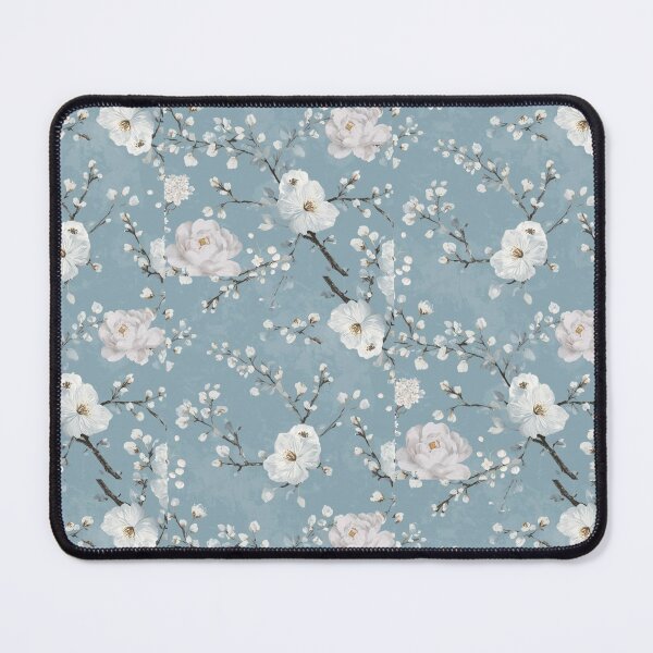 Item preview, Dusty Blue Floral Pattern | Elegant White Peony Vintage Watercolor Aesthetic designed and sold by Sasikharn.