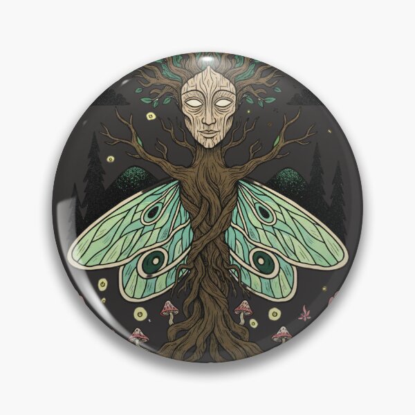Item preview, Forest Guardian Ancient Roots - Mystical Moth Tree Spirit Art designed and sold by AwesomeBeyondLimits.