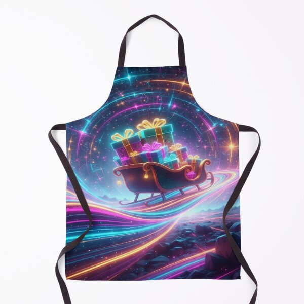 Item preview, Neon Santa Sleigh Christmas Style Artwork designed and sold by Studio-DeLuz.