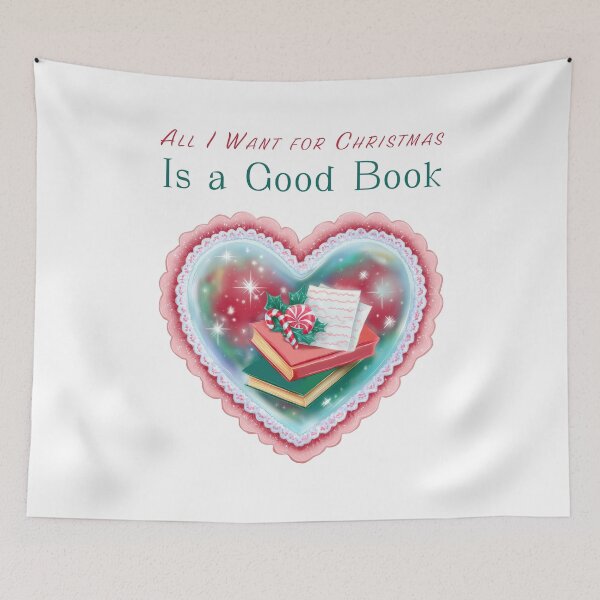 Item preview, Christmas heart with books and pink bow art designed and sold by olenapetol.