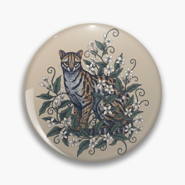 Item preview, Civet Cat with White Jasmine Blossoms designed and sold by BirdsnStuff.
