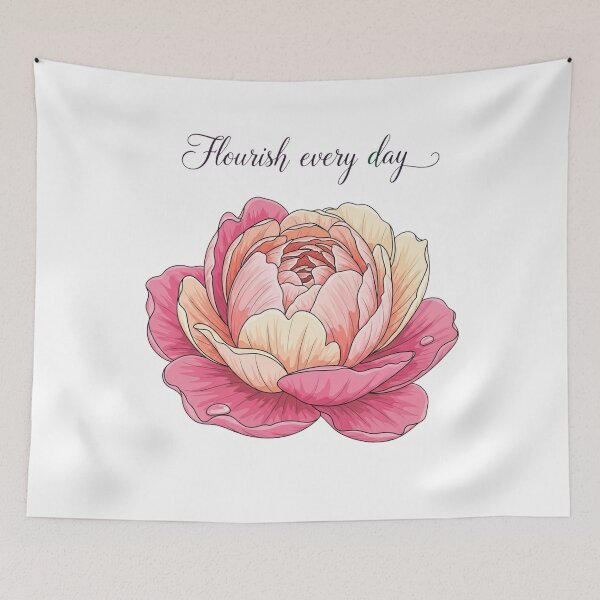 Item preview, Flourish Every Day Floral, Transparent Bloom Graphic Design  designed and sold by Design_Your_Day.