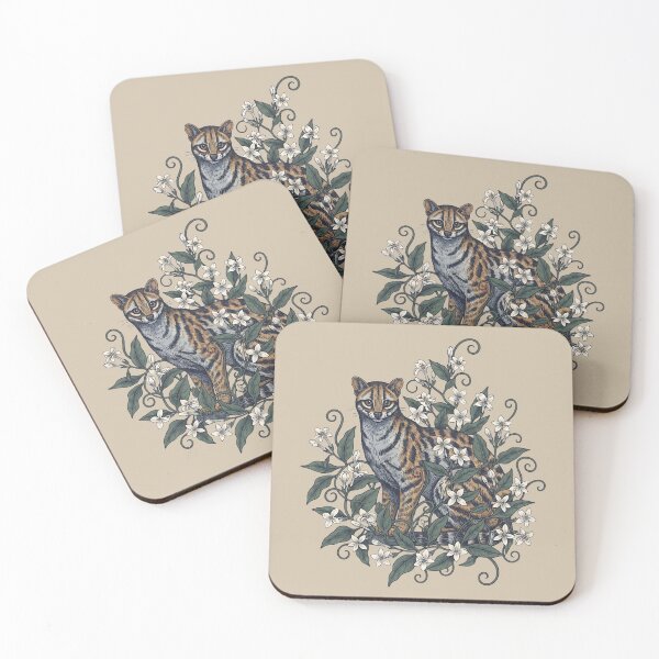 Item preview, Civet Cat with White Jasmine Blossoms designed and sold by BirdsnStuff.